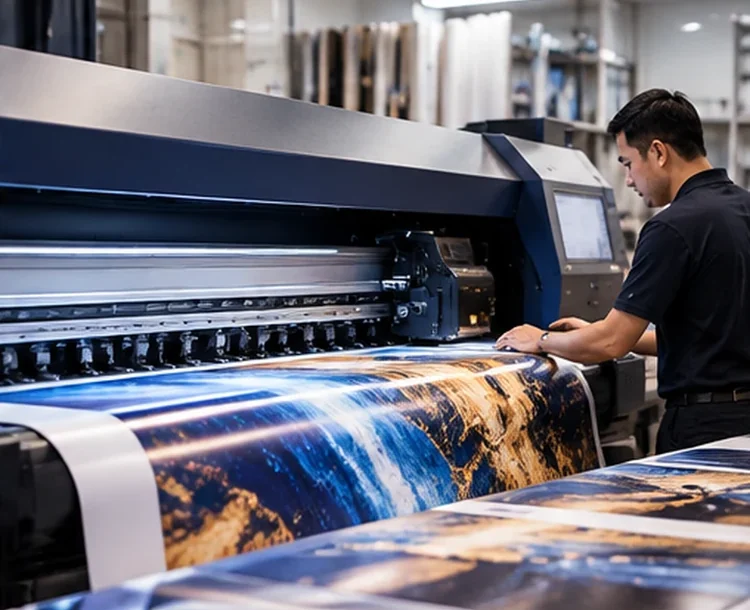 Illustrative large-format exhibition graphics printing